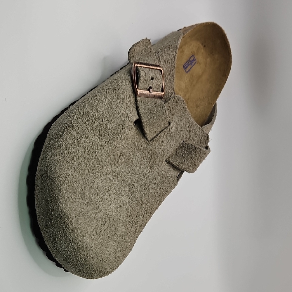 Birkenstock Taupe Suede Clogs